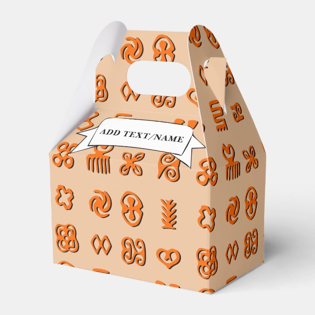 Caja Para Regalos Símbolos Adinkra Del Nombre Personalizado De Áfric (Front Side)
