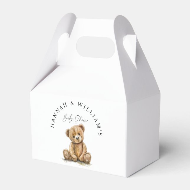Caja Para Regalos Simple acuarela Teddy Bear Baby Shower (Front Side)