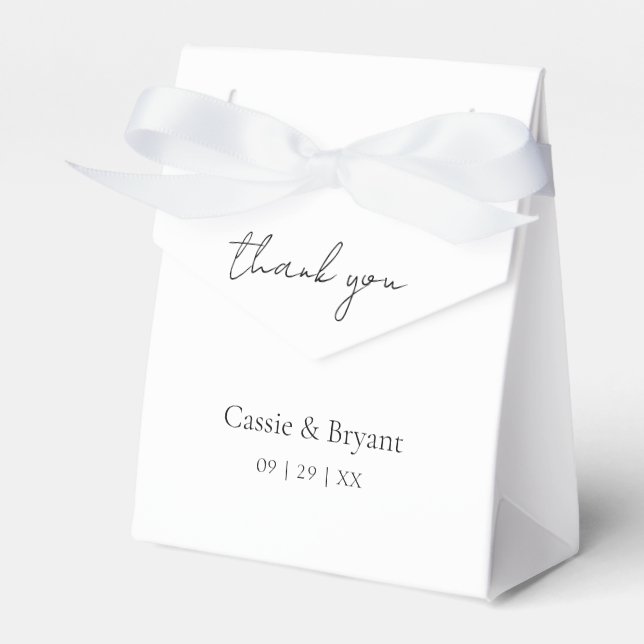 Caja Para Regalos Simple Black and White Gracias (Front Side)