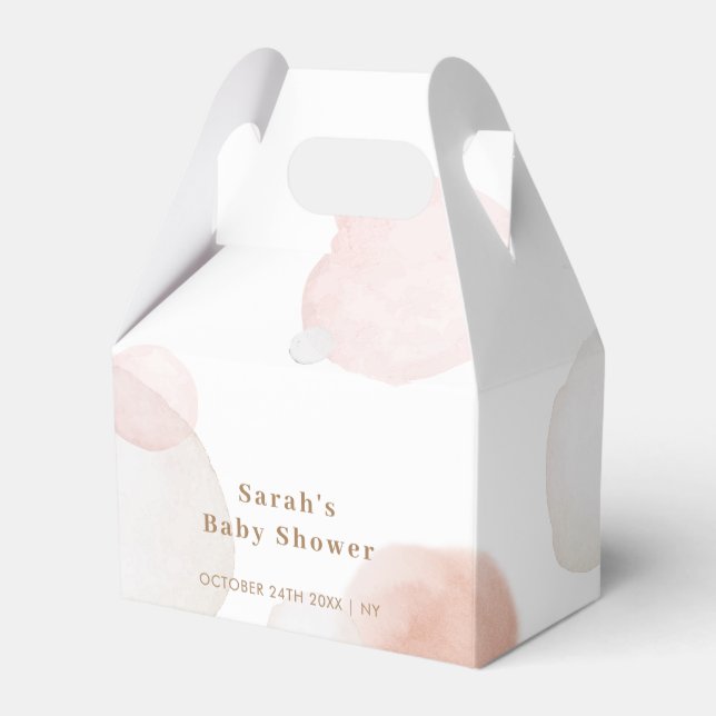 Caja Para Regalos Simple Boho Watercolor Resumen Baby Shower (Reverso)