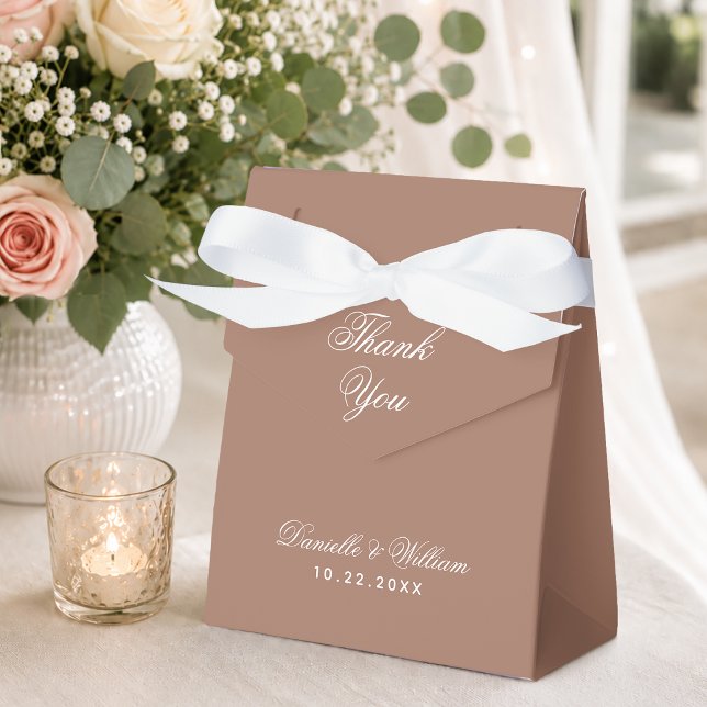 Caja Para Regalos Simple Brown Boda Caligrafía Script Agradecimiento (Subido por el creador)