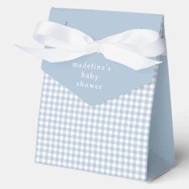 Caja Para Regalos Simple Dusty Blue Gingham Boys Baby Shower
