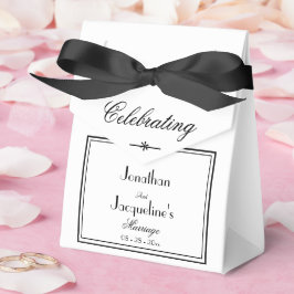 Caja Para Regalos Simple Elegante Escritura Clásica Boda Blanca