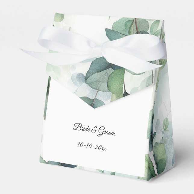 Caja Para Regalos Simple Eucalyptus Wedding (Front Side)