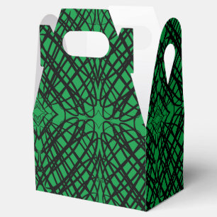 Caja Para Regalos Simple Garabato Baldosas Espejo Verde