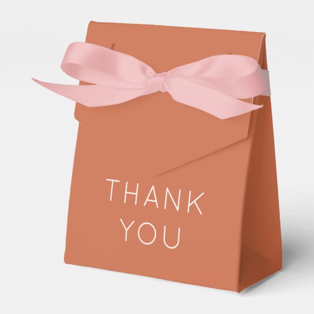 Caja Para Regalos Simple Gracias Nombres Fecha Boda Terracotta (Front Side)