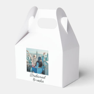 Caja Para Regalos simple minimal add your name photo bridesmaid name