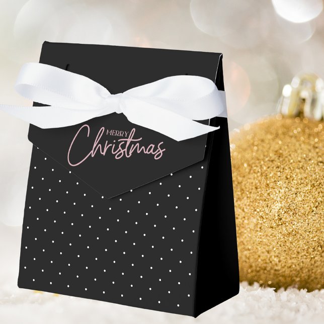 Caja Para Regalos Simple Mínimo Negro y Blanco Feliz Navidad (Subido por el creador)