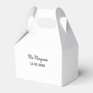 Caja Para Regalos simple monograma minimalista sra Sr nombre fecha a