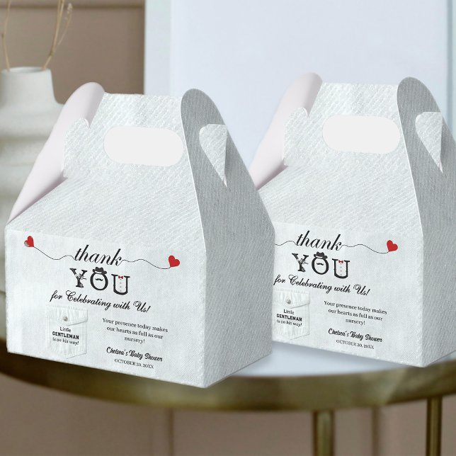 Caja Para Regalos Simple Pequeño Caballero Baby Shower Gracias (Subido por el creador)