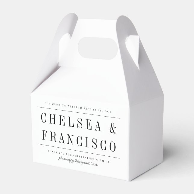 Caja Para Regalos Simple Serif Moderno Typography Boda (Front Side)
