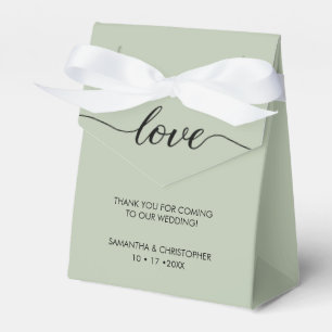 Caja Para Regalos Simple y Elegante Amor Bodas Escritura Verde Salvi