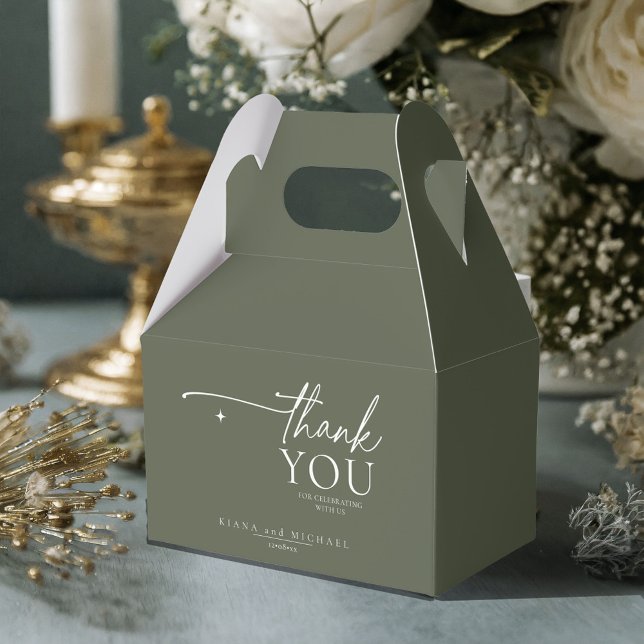 Caja Para Regalos Simplemente Boda de Moda Gracias Moss Green ID1046 (Subido por el creador)