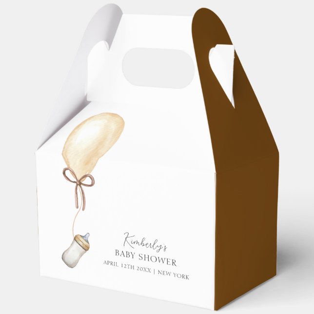 Caja Para Regalos Sip & See Simple Boho Balloon Botes Baby Shower (Anverso)