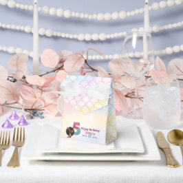 Caja Para Regalos Sirena afroamericana 5° cumpleaños