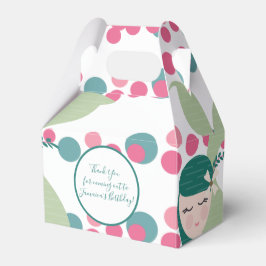 Caja Para Regalos Sirena Bonita Confeti Rosa y Verde