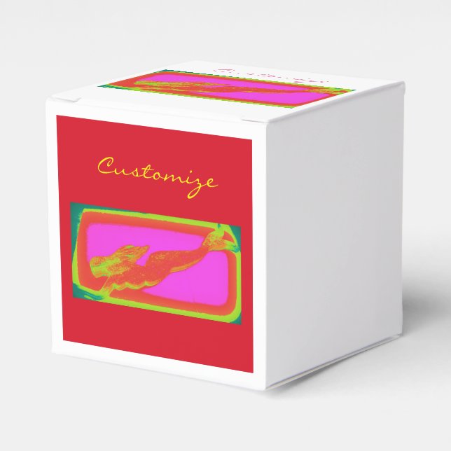 Caja Para Regalos sirena de natación roja (Costado Anverso)