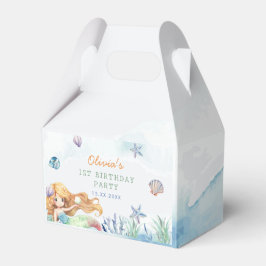 Caja Para Regalos Sirena Primer Cumpleaños Fiesta Bajo El Mar