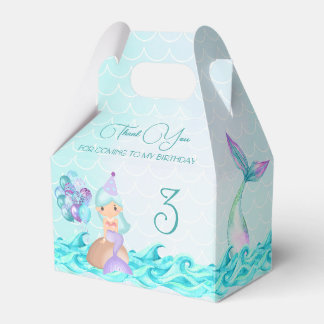 Caja Para Regalos Sirena turquesa bajo la acuarela del mar