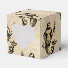 Caja Para Regalos Sirena Vintage Grunge Dorada
