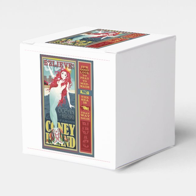 Caja Para Regalos sirenas de la isla del coney rojo (Costado Anverso)