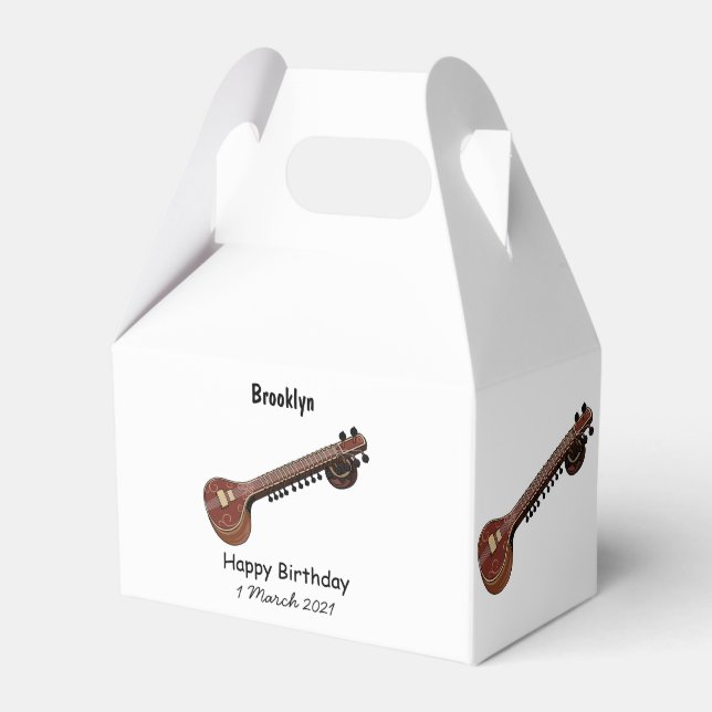 Caja Para Regalos Sitar personalizado ilustracion (Front Side)