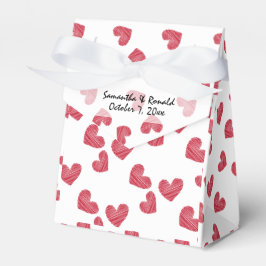 Caja Para Regalos Sketchy Red Heart Wedding Favor Box