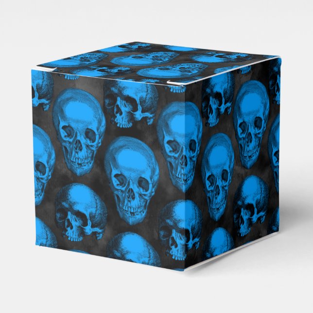Caja Para Regalos Skulls azules y diseño de la serie de girasoles 6 (Costado Anverso)