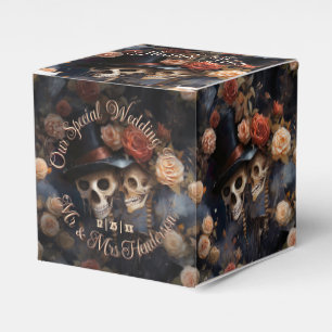 Caja Para Regalos Skulls de besos Boda gótico del esqueleto romántic