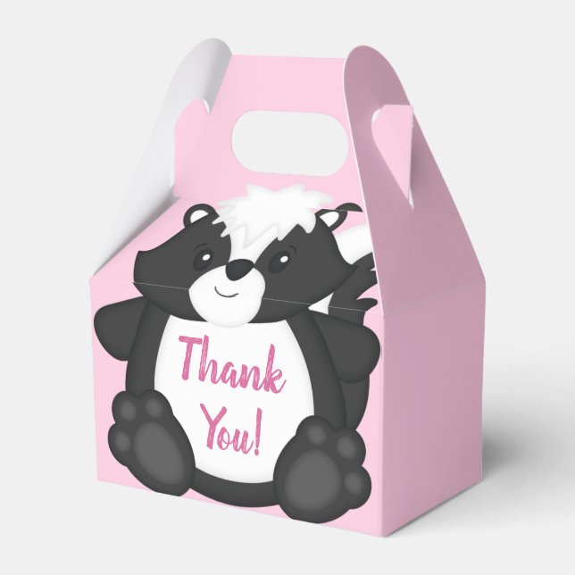Caja Para Regalos Skunk Baby Shower Pink (Front Side)