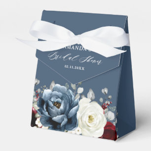 Caja Para Regalos Slate Blue Burgundy White Ivory Boho Bridal Shower