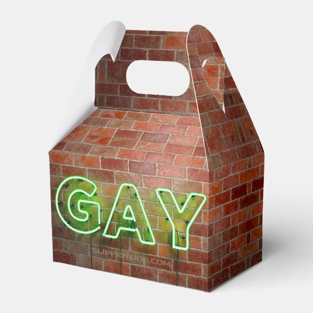 Caja Para Regalos SlipperyJoe signo de neón gay brillante vivo (Front Side)