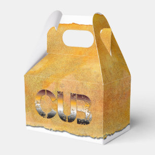 Caja Para Regalos SlipperyJoe's cub bear words gold brown tan white