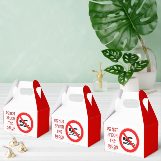 Caja Para Regalos SlipperyJoe's Do Not Spoon Bacon red Advertencia m (Múltiple)