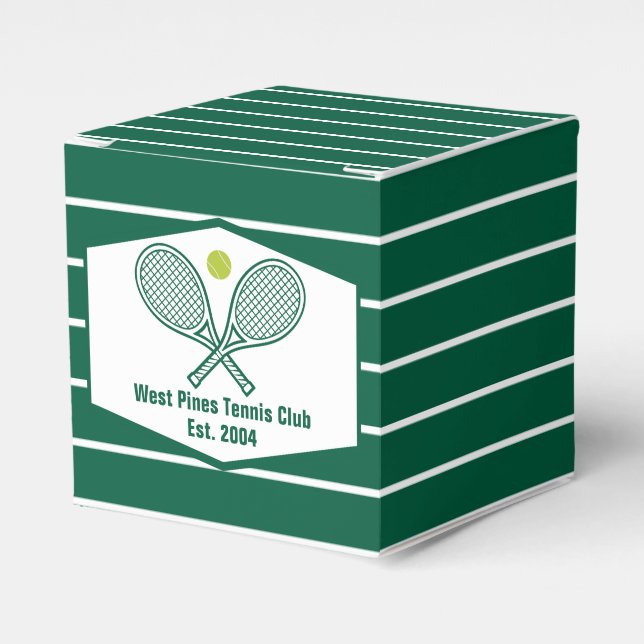 Caja Para Regalos Small Green Striped Tennis Custom Country Club (Costado Anverso)