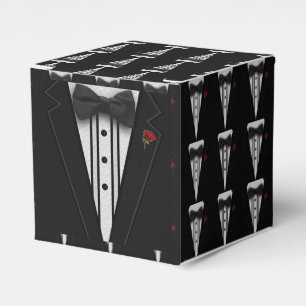 Caja Para Regalos Smoking negro con la pajarita