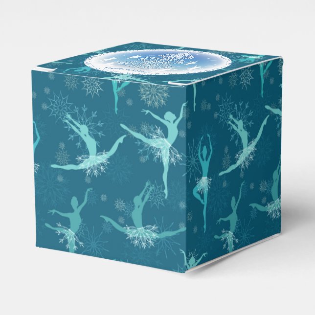 Caja Para Regalos Snowflake Ballet Favor Box (Costado Anverso)