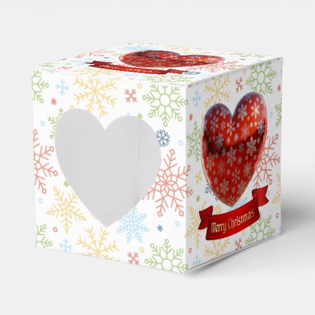 Caja Para Regalos Snowflake Christmas Heart Window Favor Box (Anverso)