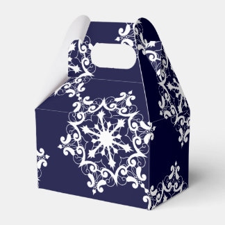 Caja Para Regalos Snowflake En Azul Oscuro