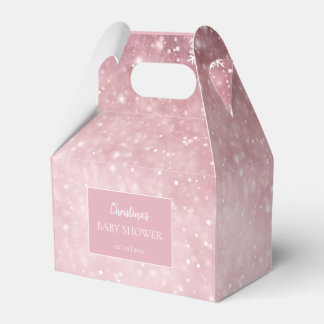 Caja Para Regalos Snowflake Winter Wonderland Baby Shower Pink