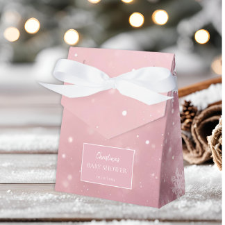 Caja Para Regalos Snowflake Winter Wonderland Baby Shower Pink