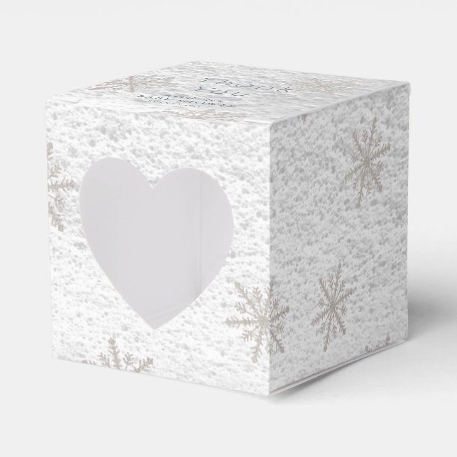 Caja Para Regalos Snowflakes White Snow Gracias Baby Shower (Anverso)