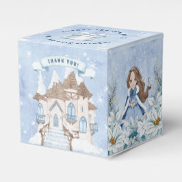 Caja Para Regalos Snowy Winter Brunette Princess Birthday