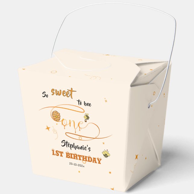 Caja Para Regalos So Sweet To Bee One Cute Honey Bee 1st Birthday (Anverso)