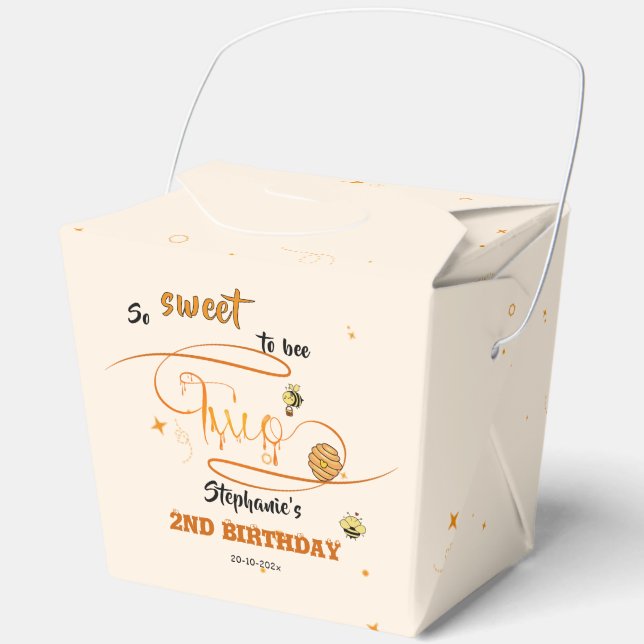 Caja Para Regalos So Sweet To Bee Two Cute Honey Bee 2nd Birthday (Anverso)