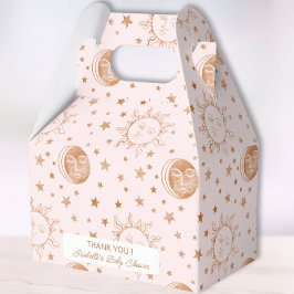 Caja Para Regalos Sobre la luna Boho Celestial Chica Baby Shower