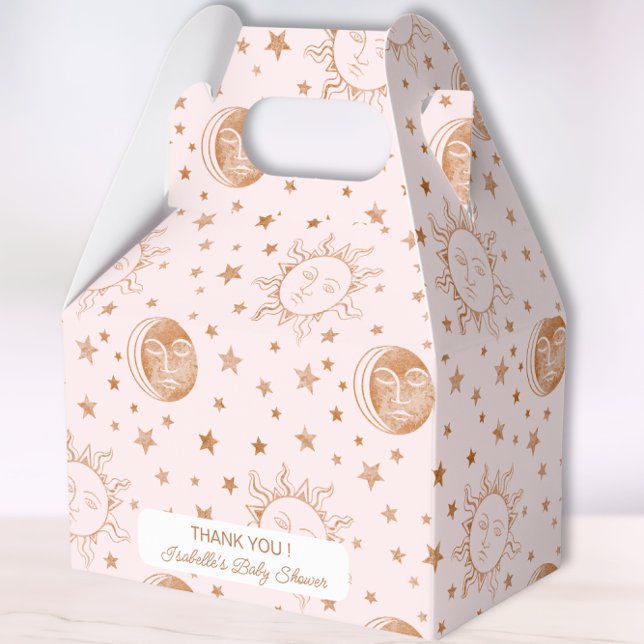 Caja Para Regalos Sobre la luna Boho Celestial Chica Baby Shower (Subido por el creador)