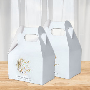 Caja Para Regalos Sobre la luna Boho Oro Polvo y Nubes