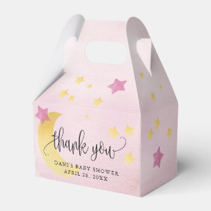 Caja Para Regalos Sobre la luna, estrellas morales rosadas de Baby S