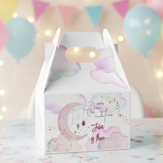 Caja Para Regalos Sobre la luna hermosos niños pastel cumpleaños (Subido por el creador)